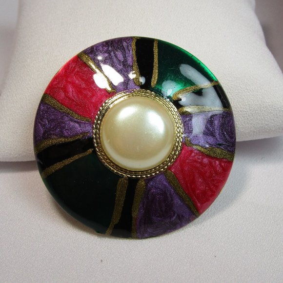 Vintage Jewelry - Vintage 80's Costume Jewelry Enamel Pin